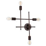 GLOBOSTAR® PIPING 00662 Vintage Φωτιστικό Τοίχου - Απλίκα με Ντουί 4 x E27 AC 220-240V IP20 - Χάλκινο - Μ40 x Π9 x Υ52cm - Image 4