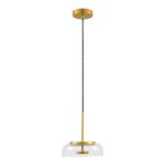 GLOBOSTAR® CHARLOTTE 00742 Μοντέρνο Κρεμαστό Φωτιστικό Οροφής LED 5W 500lm 180° AC 220-240V IP20 Θερμό Λευκό 2700K - Lumileds SMD Chip - Διάφανο & Χρυσό - Μ23 x Π23 x Υ23cm - 2 Χρόνια Εγγύηση - Image 4