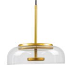 GLOBOSTAR® CHARLOTTE 00742 Μοντέρνο Κρεμαστό Φωτιστικό Οροφής LED 5W 500lm 180° AC 220-240V IP20 Θερμό Λευκό 2700K - Lumileds SMD Chip - Διάφανο & Χρυσό - Μ23 x Π23 x Υ23cm - 2 Χρόνια Εγγύηση - Image 5