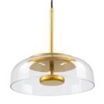 GLOBOSTAR® CHARLOTTE 00742 Μοντέρνο Κρεμαστό Φωτιστικό Οροφής LED 5W 500lm 180° AC 220-240V IP20 Θερμό Λευκό 2700K - Lumileds SMD Chip - Διάφανο & Χρυσό - Μ23 x Π23 x Υ23cm - 2 Χρόνια Εγγύηση - Image 6