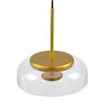 GLOBOSTAR® CHARLOTTE 00742 Μοντέρνο Κρεμαστό Φωτιστικό Οροφής LED 5W 500lm 180° AC 220-240V IP20 Θερμό Λευκό 2700K - Lumileds SMD Chip - Διάφανο & Χρυσό - Μ23 x Π23 x Υ23cm - 2 Χρόνια Εγγύηση - Image 8