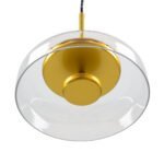 GLOBOSTAR® CHARLOTTE 00742 Μοντέρνο Κρεμαστό Φωτιστικό Οροφής LED 5W 500lm 180° AC 220-240V IP20 Θερμό Λευκό 2700K - Lumileds SMD Chip - Διάφανο & Χρυσό - Μ23 x Π23 x Υ23cm - 2 Χρόνια Εγγύηση - Image 9