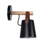 GLOBOSTAR® AMY 00947 Μοντέρνο Φωτιστικό Τοίχου - Απλίκα με Ντουί 1 x E27 AC 220-240V IP20 - Μαύρο & Μπεζ - Μ13 x Π22 x Υ25.5cm - Image 5