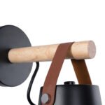 GLOBOSTAR® AMY 00947 Μοντέρνο Φωτιστικό Τοίχου - Απλίκα με Ντουί 1 x E27 AC 220-240V IP20 - Μαύρο & Μπεζ - Μ13 x Π22 x Υ25.5cm - Image 6