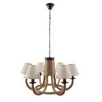 GLOBOSTAR® VERONE 10001020 Vintage Κρεμαστό Φωτιστικό Οροφής με Ντουί 6 x E14 AC 220-240V IP20 - Μπεζ - Μ65 x Π65 x Υ45cm - Image 4