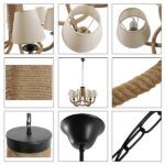 GLOBOSTAR® VERONE 10001020 Vintage Κρεμαστό Φωτιστικό Οροφής με Ντουί 6 x E14 AC 220-240V IP20 - Μπεζ - Μ65 x Π65 x Υ45cm - Image 8