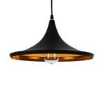 GLOBOSTAR® SHANGHAI 01025-B Μοντέρνο Κρεμαστό Φωτιστικό Οροφής με Ντουί 1 x E27 AC 220-240V IP20 - Μαύρο & Χρυσό - Μ37 x Π37 x Υ20cm