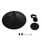 GLOBOSTAR® SHANGHAI 01025-B Μοντέρνο Κρεμαστό Φωτιστικό Οροφής με Ντουί 1 x E27 AC 220-240V IP20 - Μαύρο & Χρυσό - Μ37 x Π37 x Υ20cm - Image 11