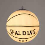 GLOBOSTAR® SPALDING NBA 01031 Παιδικό Κρεμαστό Φωτιστικό Οροφής με Ντουί 1 x E27 AC 220-240V IP20 - Λευκό & Μαύρο - Μ25 x Π25 x Υ25cm - Image 3