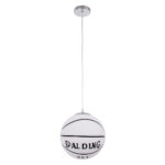GLOBOSTAR® SPALDING NBA 01031 Παιδικό Κρεμαστό Φωτιστικό Οροφής με Ντουί 1 x E27 AC 220-240V IP20 - Λευκό & Μαύρο - Μ25 x Π25 x Υ25cm - Image 4
