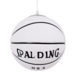GLOBOSTAR® SPALDING NBA 01031 Παιδικό Κρεμαστό Φωτιστικό Οροφής με Ντουί 1 x E27 AC 220-240V IP20 - Λευκό & Μαύρο - Μ25 x Π25 x Υ25cm - Image 5