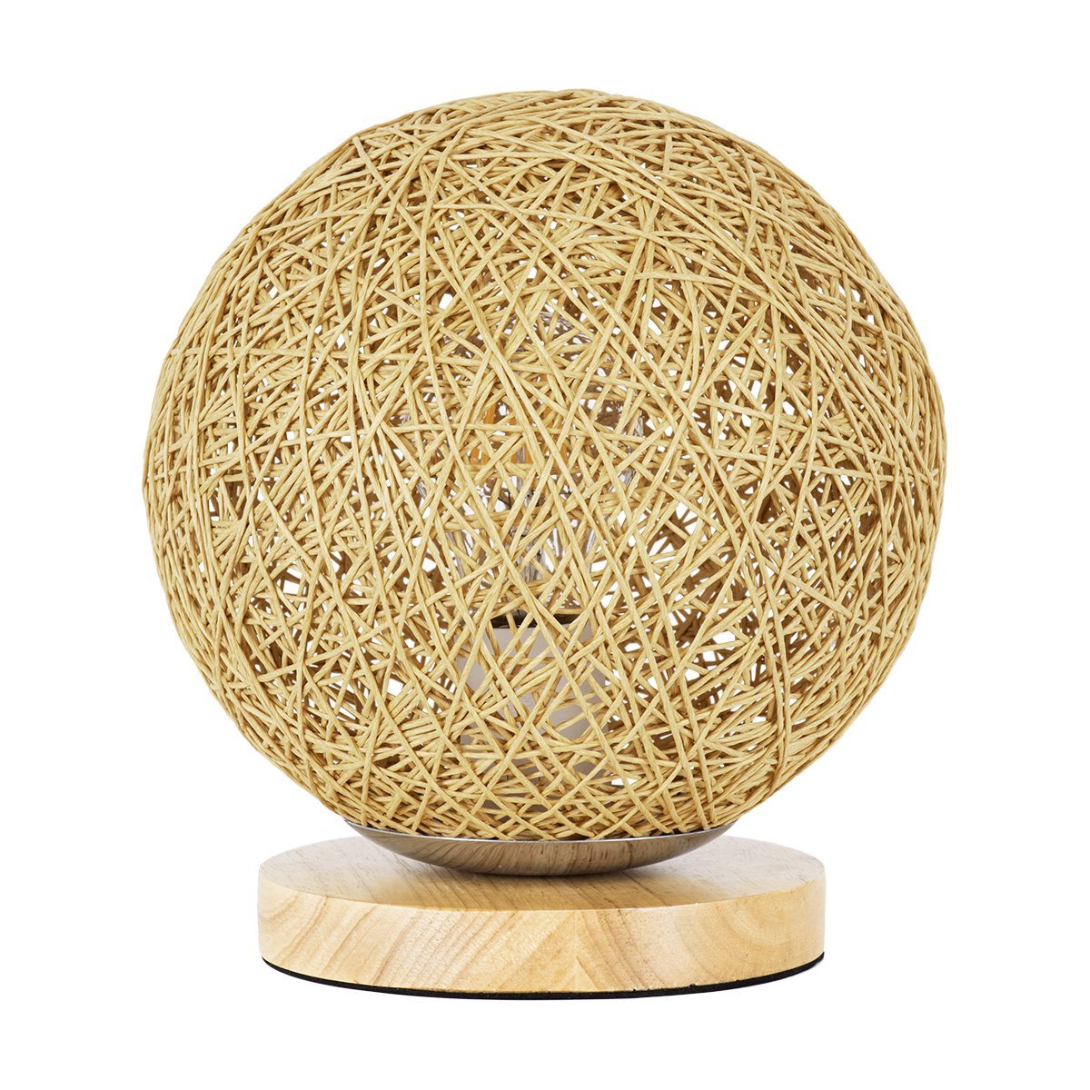 01336_0 GLOBOSTAR® OCEANA 01336 Boho Επιτραπέζιο Φωτιστικό Πορτατίφ με Ντουί 1 x E27 AC 220-240V IP20 - Μπεζ - M20 x Π20 x Υ22cm - Image 1