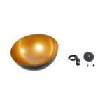 GLOBOSTAR® LUNE 01341 Μοντέρνο Κρεμαστό Φωτιστικό Οροφής με Ντουί 1 x E27 AC 220-240V IP20 - Μαύρο & Χρυσό - Μ40 x Π40 x Υ20cm - Image 11