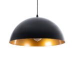 GLOBOSTAR® LUNE 01341 Μοντέρνο Κρεμαστό Φωτιστικό Οροφής με Ντουί 1 x E27 AC 220-240V IP20 - Μαύρο & Χρυσό - Μ40 x Π40 x Υ20cm - Image 2