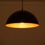 GLOBOSTAR® LUNE 01341 Μοντέρνο Κρεμαστό Φωτιστικό Οροφής με Ντουί 1 x E27 AC 220-240V IP20 - Μαύρο & Χρυσό - Μ40 x Π40 x Υ20cm - Image 3