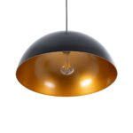 GLOBOSTAR® LUNE 01341 Μοντέρνο Κρεμαστό Φωτιστικό Οροφής με Ντουί 1 x E27 AC 220-240V IP20 - Μαύρο & Χρυσό - Μ40 x Π40 x Υ20cm - Image 6