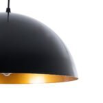 GLOBOSTAR® LUNE 01341 Μοντέρνο Κρεμαστό Φωτιστικό Οροφής με Ντουί 1 x E27 AC 220-240V IP20 - Μαύρο & Χρυσό - Μ40 x Π40 x Υ20cm - Image 8