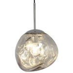 GLOBOSTAR® DIXAR 01460 Μοντέρνο Κρεμαστό Φωτιστικό Οροφής με Ντουί 1 x E27 AC 220-240V IP20 - Ασημί - Μ28 x Π28 x Υ40cm - Image 2