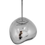 GLOBOSTAR® DIXAR 01460 Μοντέρνο Κρεμαστό Φωτιστικό Οροφής με Ντουί 1 x E27 AC 220-240V IP20 - Ασημί - Μ28 x Π28 x Υ40cm - Image 4