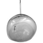 GLOBOSTAR® DIXAR 01460 Μοντέρνο Κρεμαστό Φωτιστικό Οροφής με Ντουί 1 x E27 AC 220-240V IP20 - Ασημί - Μ28 x Π28 x Υ40cm - Image 5