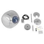 GLOBOSTAR® DIXAR 01460 Μοντέρνο Κρεμαστό Φωτιστικό Οροφής με Ντουί 1 x E27 AC 220-240V IP20 - Ασημί - Μ28 x Π28 x Υ40cm - Image 7