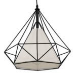 GLOBOSTAR® KAIRI 01618 Μοντέρνο Κρεμαστό Φωτιστικό Οροφής με Ντουί 1 x E27 AC 220-240V IP20 - Μαύρο & Λευκό - Μ38 x Π38 x Υ39cm