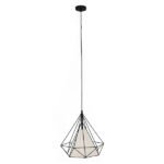 GLOBOSTAR® KAIRI 01618 Μοντέρνο Κρεμαστό Φωτιστικό Οροφής με Ντουί 1 x E27 AC 220-240V IP20 - Μαύρο & Λευκό - Μ38 x Π38 x Υ39cm - Image 2