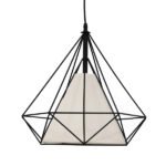 GLOBOSTAR® KAIRI 01618 Μοντέρνο Κρεμαστό Φωτιστικό Οροφής με Ντουί 1 x E27 AC 220-240V IP20 - Μαύρο & Λευκό - Μ38 x Π38 x Υ39cm - Image 3