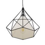 GLOBOSTAR® KAIRI 01618 Μοντέρνο Κρεμαστό Φωτιστικό Οροφής με Ντουί 1 x E27 AC 220-240V IP20 - Μαύρο & Λευκό - Μ38 x Π38 x Υ39cm - Image 4