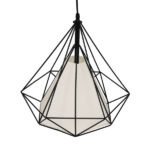 GLOBOSTAR® KAIRI 01618 Μοντέρνο Κρεμαστό Φωτιστικό Οροφής με Ντουί 1 x E27 AC 220-240V IP20 - Μαύρο & Λευκό - Μ38 x Π38 x Υ39cm - Image 5