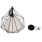 GLOBOSTAR® KAIRI 01618 Μοντέρνο Κρεμαστό Φωτιστικό Οροφής με Ντουί 1 x E27 AC 220-240V IP20 - Μαύρο & Λευκό - Μ38 x Π38 x Υ39cm - Image 8