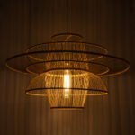 GLOBOSTAR® BALI 01758 Boho Κρεμαστό Φωτιστικό Οροφής με Ντουί 1 x E27 AC 220-240V IP20 - Μπεζ - Μ100 x Π100 x Υ60cm - Image 3