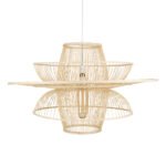 GLOBOSTAR® BALI 01758 Boho Κρεμαστό Φωτιστικό Οροφής με Ντουί 1 x E27 AC 220-240V IP20 - Μπεζ - Μ100 x Π100 x Υ60cm - Image 5
