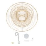 GLOBOSTAR® BALI 01758 Boho Κρεμαστό Φωτιστικό Οροφής με Ντουί 1 x E27 AC 220-240V IP20 - Μπεζ - Μ100 x Π100 x Υ60cm - Image 9