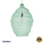 GLOBOSTAR® KENTUCKY 01900 Vintage Κρεμαστό Φωτιστικό Οροφής με Ντουί 1 x E27 AC 220-240V IP20 - Τιρκουάζ - Μ40 x Π40 x Y60cm