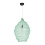 GLOBOSTAR® KENTUCKY 01900 Vintage Κρεμαστό Φωτιστικό Οροφής με Ντουί 1 x E27 AC 220-240V IP20 - Τιρκουάζ - Μ40 x Π40 x Y60cm - Image 4