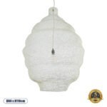 GLOBOSTAR® KENTUCKY 01901 Vintage Κρεμαστό Φωτιστικό Οροφής με Ντουί 1 x E27 AC 220-240V IP20 - Λευκό - Μ80 x Π80 x Y110cm