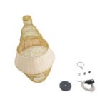 GLOBOSTAR® KENTUCKY 01910 Vintage Κρεμαστό Φωτιστικό Οροφής με Ντουί 1 x E27 AC 220-240V IP20 - Μπεζ - Μ40 x Π40 x Υ80cm - Image 11