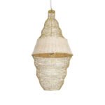 GLOBOSTAR® KENTUCKY 01910 Vintage Κρεμαστό Φωτιστικό Οροφής με Ντουί 1 x E27 AC 220-240V IP20 - Μπεζ - Μ40 x Π40 x Υ80cm - Image 5