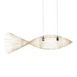 GLOBOSTAR® FISH 01927 Boho Κρεμαστό Φωτιστικό Οροφής με Ντουί 2 x E27 AC 220-240V IP20 - Μπεζ - Μ130 x Π42 x Υ42cm - Image 2