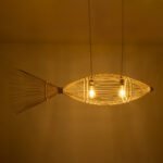 GLOBOSTAR® FISH 01927 Boho Κρεμαστό Φωτιστικό Οροφής με Ντουί 2 x E27 AC 220-240V IP20 - Μπεζ - Μ130 x Π42 x Υ42cm - Image 3