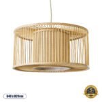 GLOBOSTAR® HIBISCUS 01935 Boho Κρεμαστό Φωτιστικό Οροφής με Ντουί 1 x E27 AC 220-240V IP20 - Μπεζ - Μ40 x Π40 x Υ20cm