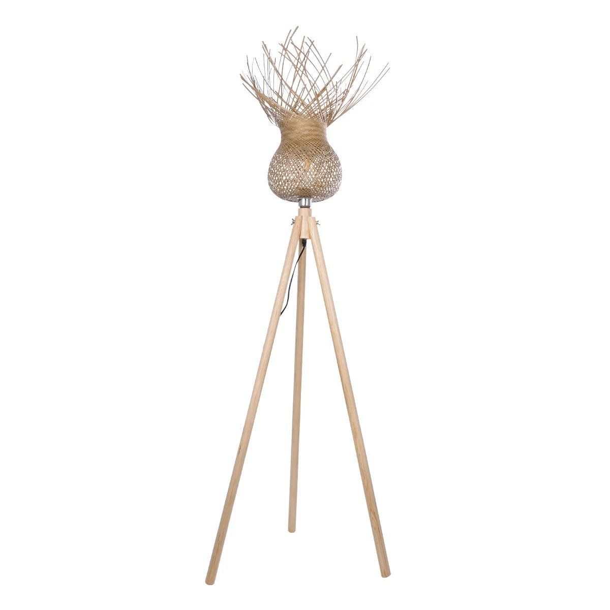 01984_0 GLOBOSTAR® POPPY 01984 Boho Επιδαπέδιο Φωτιστικό με Ντουί 1 x E27 AC 220-240V IP20 - Μπεζ - Μ58 x Π58 x Υ168cm - Image 1