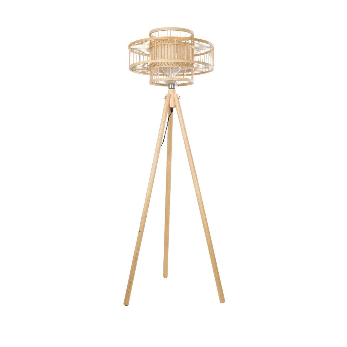 01989_0 GLOBOSTAR® POPPY 01989 Boho Επιδαπέδιο Φωτιστικό με Ντουί 1 x E27 AC 220-240V IP20 - Μπεζ - Μ58 x Π58 x Υ149cm - Image 1