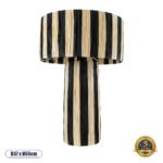 GLOBOSTAR® NASSAU 02234 Boho Επιτραπέζιο Φωτιστικό Πορτατίφ με Ντουί 1 x E27 AC 220-240V IP20 - Μπεζ & Μαύρο - Μ37 x Π37 x Υ55cm