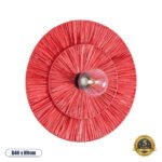 GLOBOSTAR® COLOMBO 02282 Boho Φωτιστικό Τοίχου - Απλίκα με Ντουί 1 x E27 AC 220-240V IP20 - Κόκκινο - Μ40 x Π40 x Υ9cm