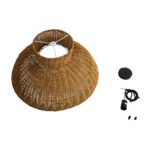 GLOBOSTAR® MALABO 02328 Boho Κρεμαστό Φωτιστικό Οροφής με Ντουί 1 x E27 AC 220-240V IP20 - Καφέ - Μ60 x Π60 x Υ31cm - Image 11