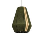 GLOBOSTAR® SALERNO 02335 Boho Κρεμαστό Φωτιστικό Οροφής με Ντουί 1 x E27 AC 220-240V IP20 - Λαδί & Μπεζ - Μ50 x Π50 x Υ60cm