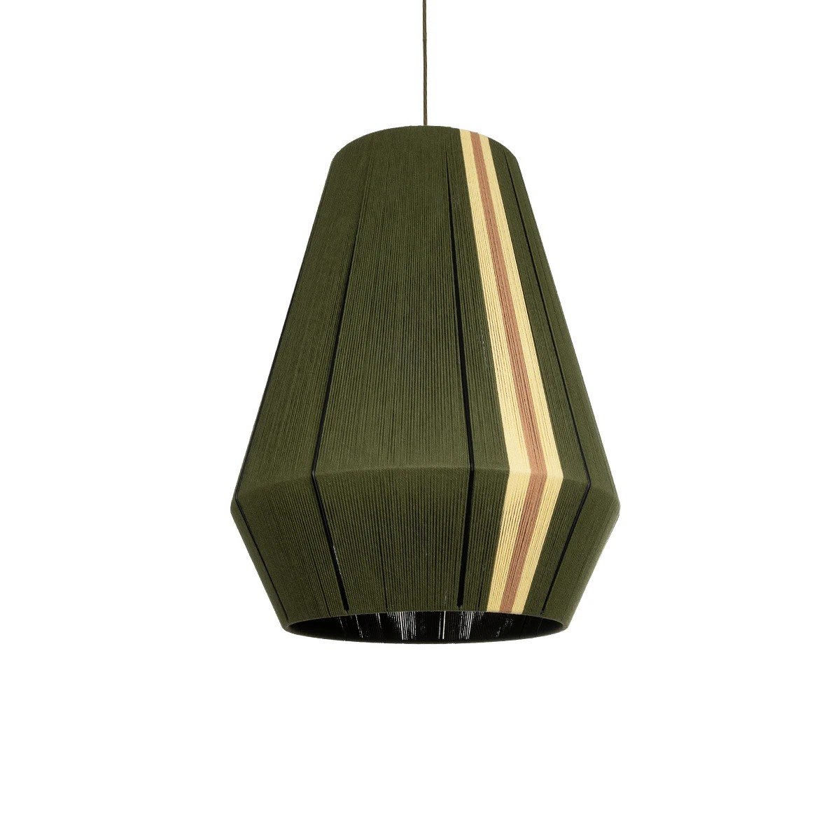 02335_0 GLOBOSTAR® SALERNO 02335 Boho Κρεμαστό Φωτιστικό Οροφής με Ντουί 1 x E27 AC 220-240V IP20 - Λαδί & Μπεζ - Μ50 x Π50 x Υ60cm - Image 1