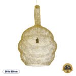 GLOBOSTAR® KENTUCKY 02357 Vintage Κρεμαστό Φωτιστικό Οροφής με Ντουί 1 x E27 AC 220-240V IP20 - Χρυσό - Μ60 x Π60 x Υ90cm